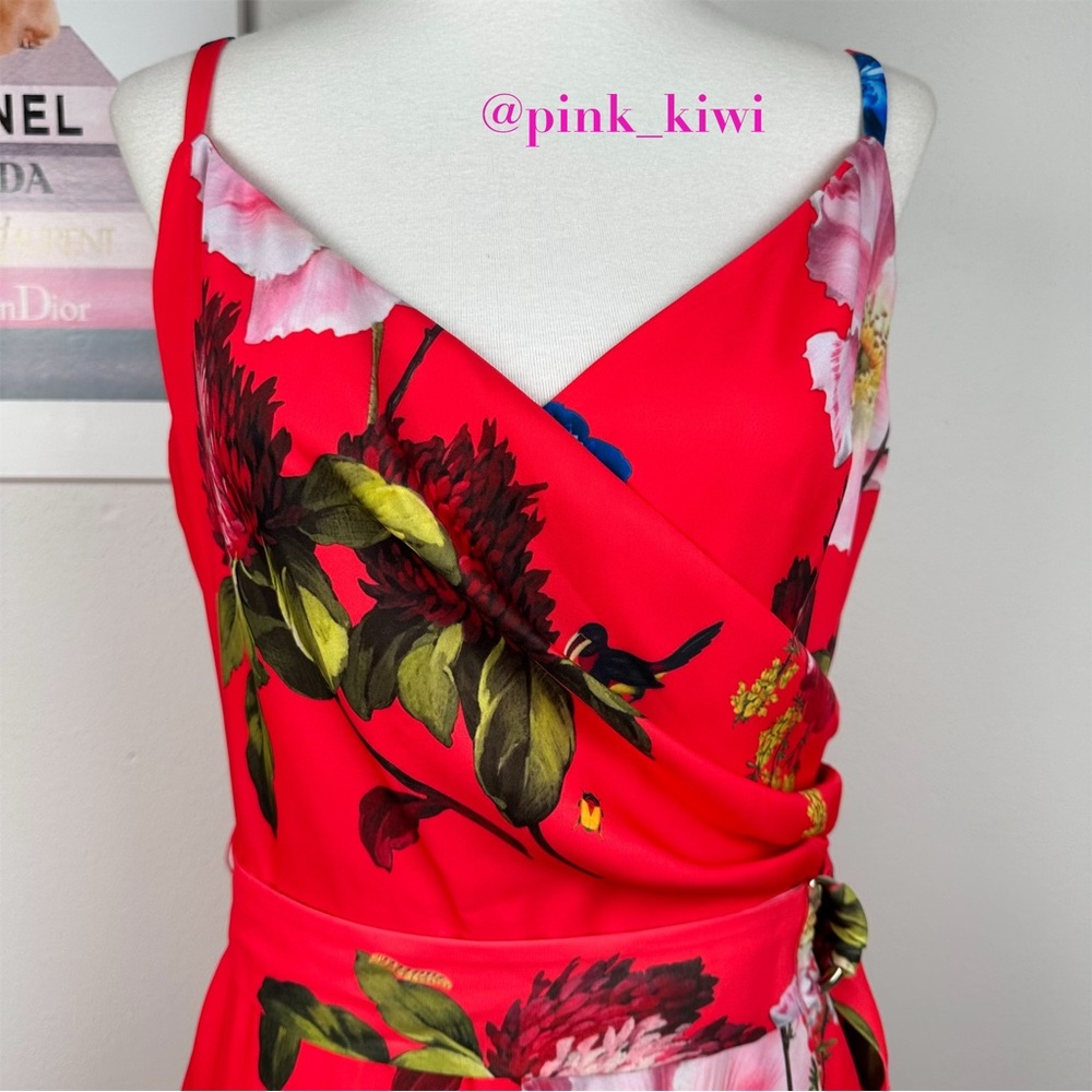 Ted Baker Piiper Berry Sundae Floral Wrap Jumpsuit - Picture 3 of 17